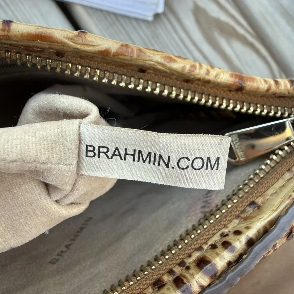 Brahmin Lorelei Shoulder Bag Genuine Leather Pecan Melbourne Small Crocodile